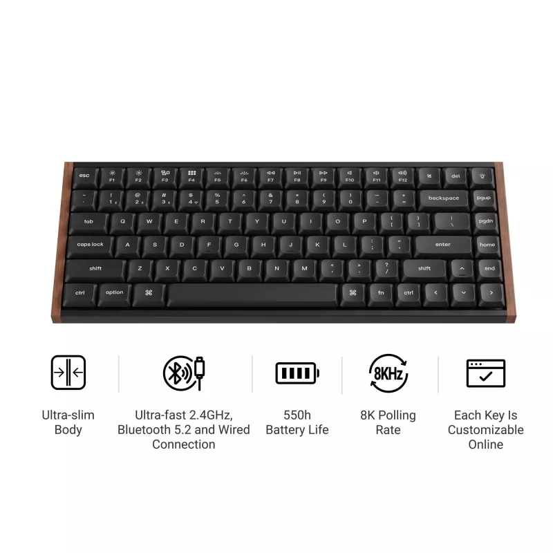 Keychron K3U-H3 75% Milk POM Brown Switch 8K Bezprzewodowa Klawiatura Mechaniczna