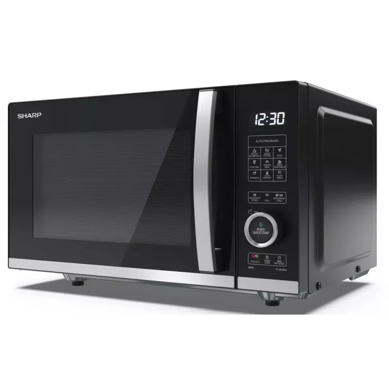 Sharp YC-QG204AE-B Kuchenka mikrofalowa z grillem, 20L, 800W, Czarny