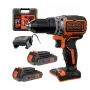 BLACK+DECKER 18V Akumulatorowa Wiertarko-Wkrętarka Bezszczotkowa 52Nm 2x2.0Ah BL186KB