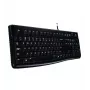 Logitech Keyboard K120 RU - Przewodowa klawiatura USB, pełnowymiarowa, układ rosyjski, odporna na zalanie, czarna