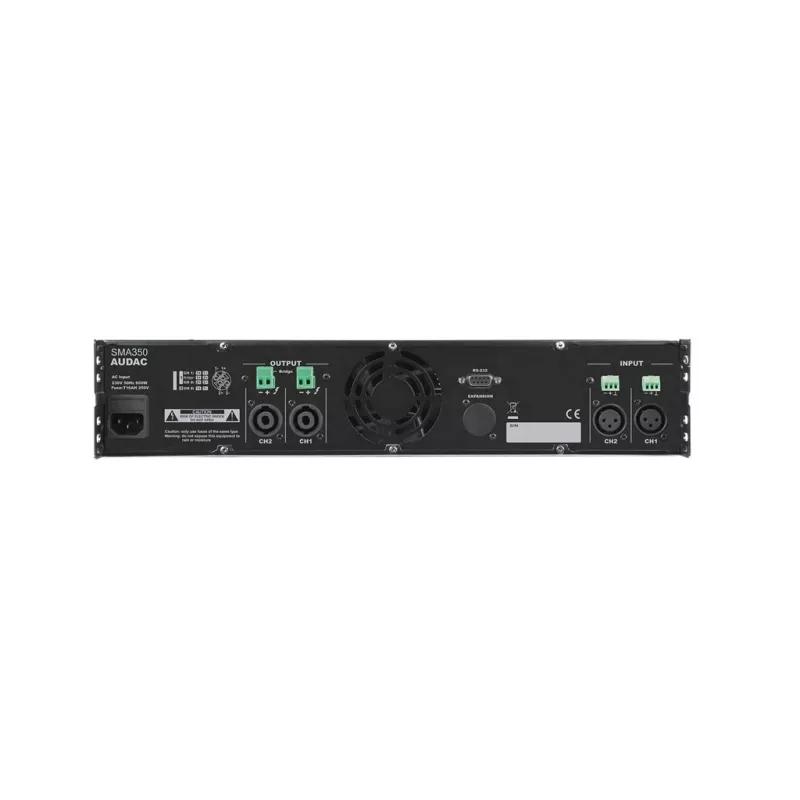 AUDAC SMA350 2-kanałowy wzmacniacz audio klasy D 350W RMS na kanał (4 Ohm) Czarny