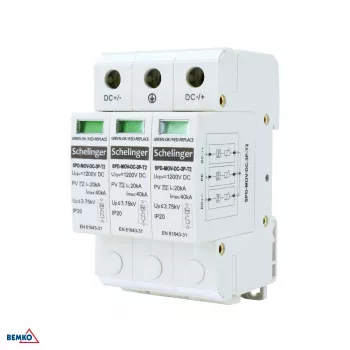SCHELINGER 3P DC 1200V Typ 2 Ogranicznik Przepięć (SPD) do Systemów PV