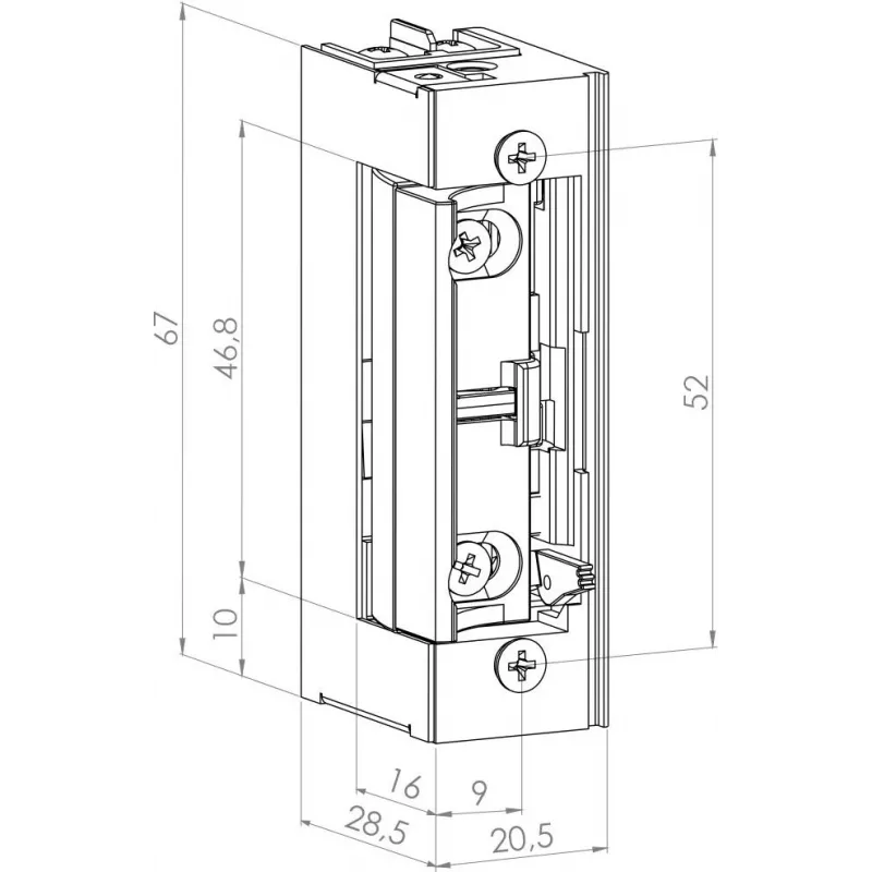 SCOT ES-S1224N Low Current Symmetrical Electric Strike 12/24V AC/DC 3000N