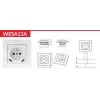 VCX WESA LC 13A Pojedyncze gniazdo z ładowarką USB, biały