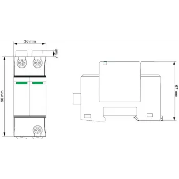 VCX DC C2P 1000V PV30 Ogranicznik przepięć typu 2 2P 1000V DC do systemów fotowoltaicznych