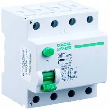 GACIA PR8NM 4P 25A 30mA Typ A Wyłącznik różnicowoprądowy (RCD) 4-biegunowy 25A 30mA