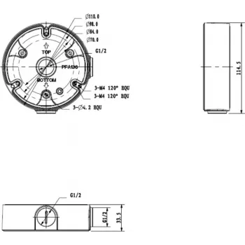 MITON MT-P136-B Puszka natynkowa 1-port Keystone Biała