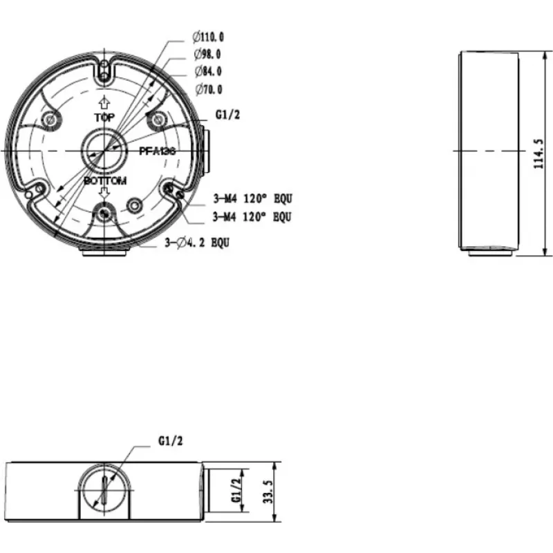 MITON MT-P136-B Puszka natynkowa 1-port Keystone Biała