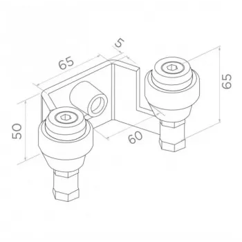 PSG 60.023 60mm Górny Wspornik Bramy Przesuwnej (2 Rolki)