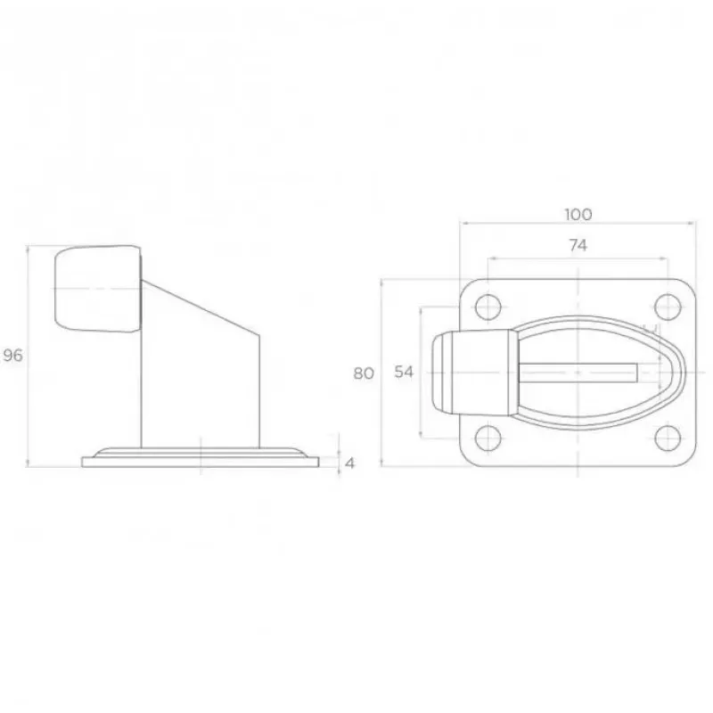 PSG 60.038 Odbojnik bramy - guma EPDM, czarny, 60x38mm