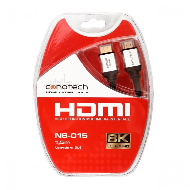 CONOTECH NS-015 2.1 8K HDMI Cable 1.5m Ultra High Speed 48Gbps Black