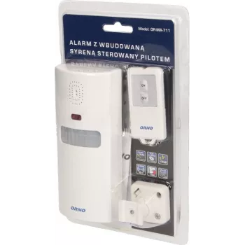 ORNO OR-MA-711 Zewnętrzna syrena alarmowa z wbudowaną syreną, 110 dB, 12V DC, biała