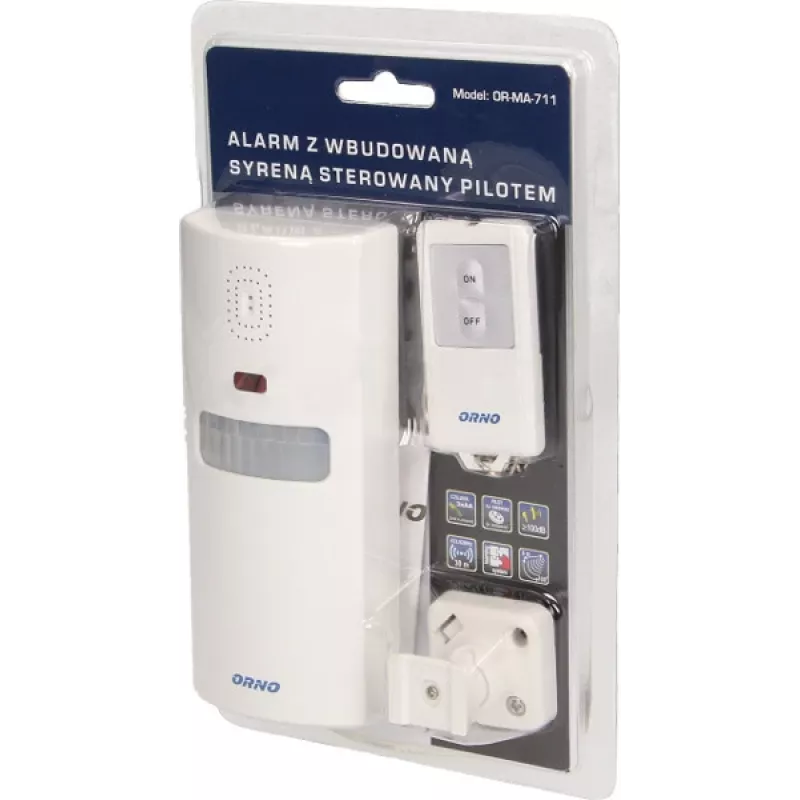 ORNO OR-MA-711 Zewnętrzna syrena alarmowa z wbudowaną syreną, 110 dB, 12V DC, biała