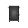Lanberg 19 cali 18U 600x600 Czarna wolnostojąca szafa rackowa z drzwiami szklanymi (Flat Pack)