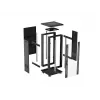 Lanberg 19 cali 18U 600x600 Czarna wolnostojąca szafa rackowa z drzwiami szklanymi (Flat Pack)