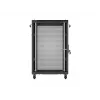 Lanberg 19 cali 18U 600x600 Czarna szafa rack stojąca z perforowanymi drzwiami (w zestawie do samodzielnego montażu)