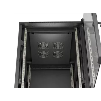 LANBERG 18U 19-calowa wolnostojąca szafa rack 600x800mm Czarny, drzwi ze szkła hartowanego (Flat Pack)