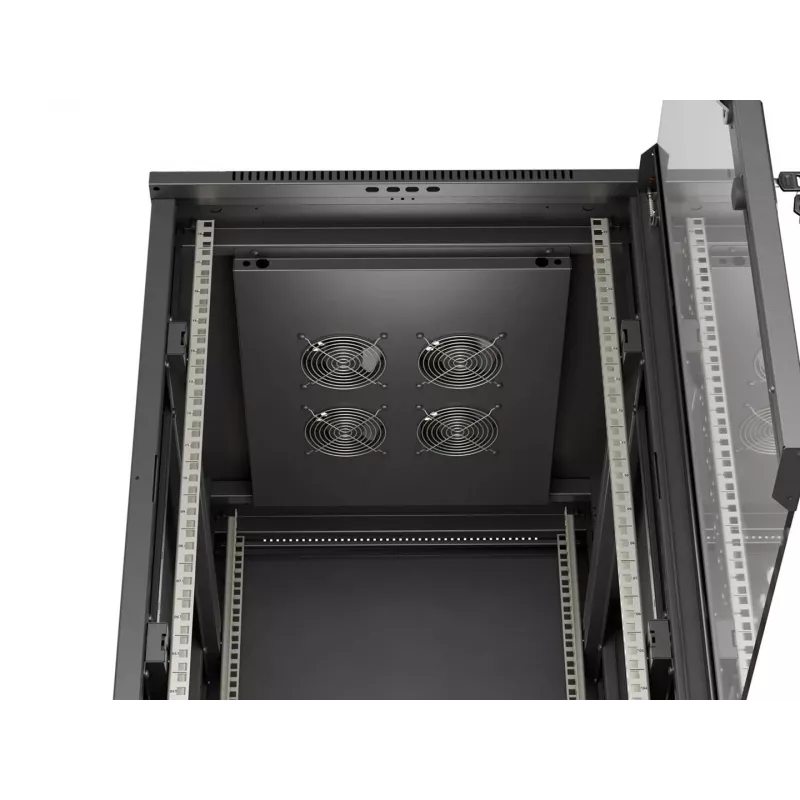 LANBERG 18U 19-calowa wolnostojąca szafa rack 600x800mm Czarny, drzwi ze szkła hartowanego (Flat Pack)