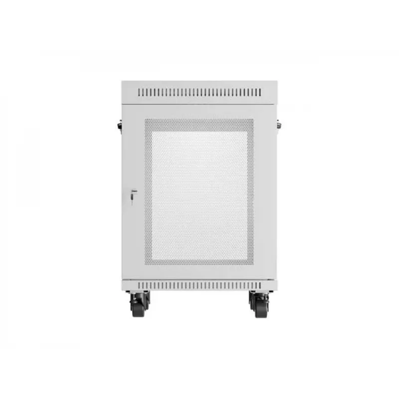 Lanberg FF01-6615-23SL Wolnostojąca szafa rack 19 cali 15U 600x600 Szara z drzwiami perforowanymi LCD Flat Pack