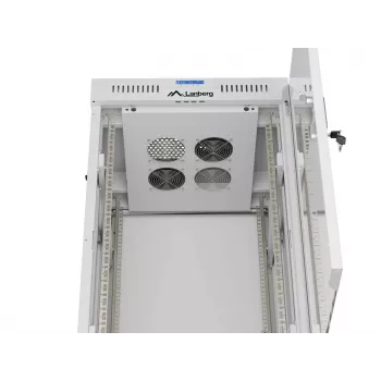 LANBERG 19 inch 22U Szafa stojąca 600x600 mm Szara Drzwi ze szkła hartowanego Wyświetlacz LCD (Flat Pack)