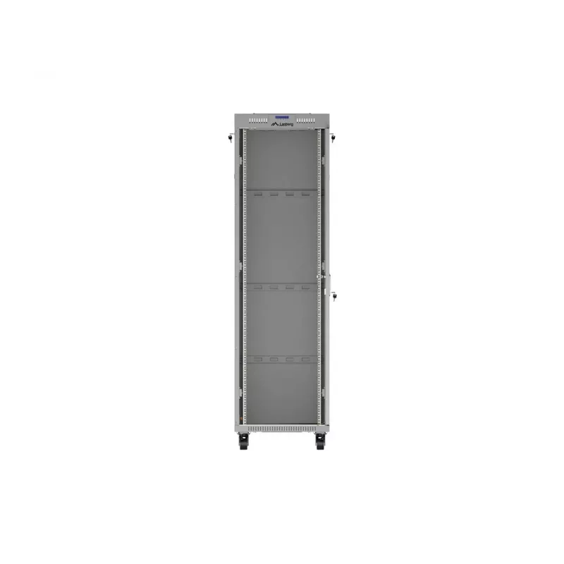 LANBERG 19 inch 42U Szafa Rack Wolnostojąca 600x1000 mm Szara Drzwi Szklane Hartowane Wyświetlacz LCD Flat Pack