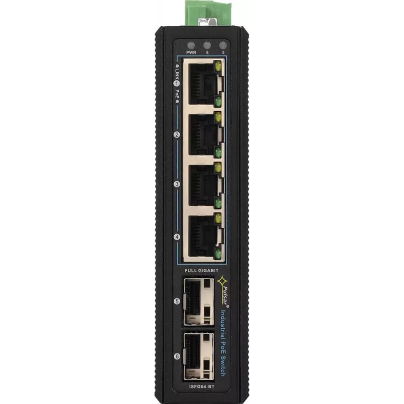 PULSAR ISFG64-BT Przełącznik przemysłowy (4x PoE, 2x SFP)