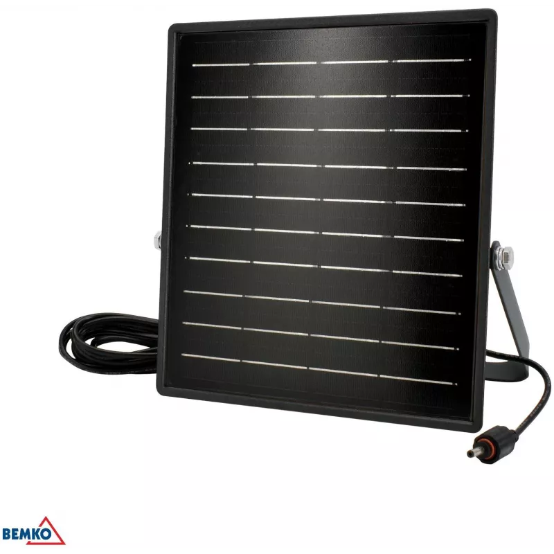 BEMKO SOLPAR Solar LED Floodlight 10W 1500lm 3000/4000K IP65 Black with PIR Sensor