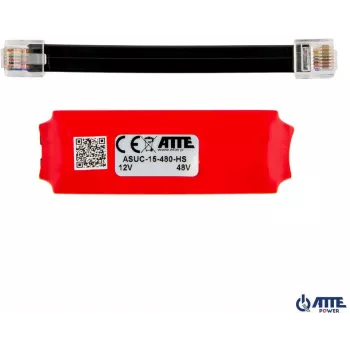 ATTE ASUC-15-480-HS Pasywny adapter PoE, wejście 10-30V DC, wyjście 48V DC 15W, 0,31A, RJ45, montaż naścienny, czarny