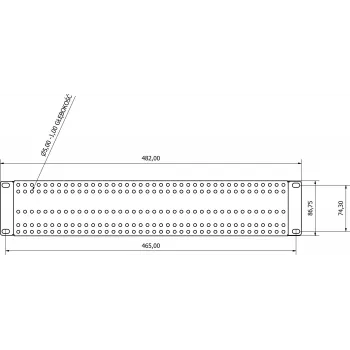 ATTE ADD-RACK2U1 2U 19-calowy adapter montażowy do szafy rack z prostymi otworami montażowymi, czarny