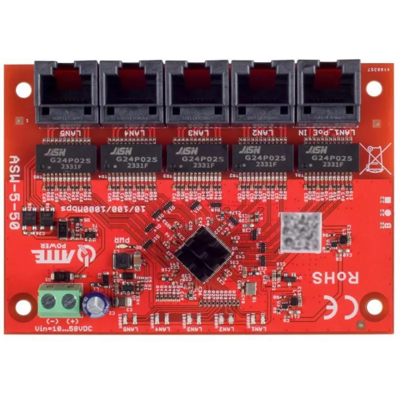 ATTE ASW-5-50-OF 5-portowy niezarządzalny przełącznik PoE, 4 porty PoE, budżet 50W, 10/100 Mbps, metalowa obudowa