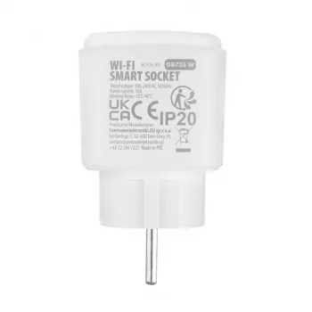 GreenBlue Gniazdo WiFi sterowane zdalnie, Android/iOS/Alexa/Google Home, Timer, Watomierz, Max 16A/3840W, GB735 W