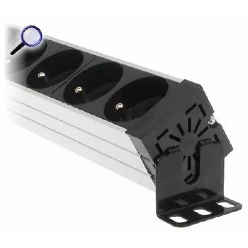 DELTA PD-7K/RACK 7-Gniazdowa Listwa Zasilająca Schuko 1U Rack Mount 230V 10A 2300W 3m Kabel Czarny