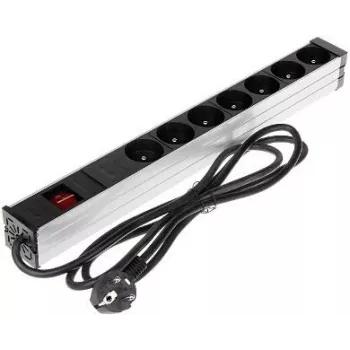 DELTA PD-7K/RACK 7-Gniazdowa Listwa Zasilająca Schuko 1U Rack Mount 230V 10A 2300W 3m Kabel Czarny