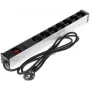 DELTA PD-7K/RACK 7-Gniazdowa Listwa Zasilająca Schuko 1U Rack Mount 230V 10A 2300W 3m Kabel Czarny