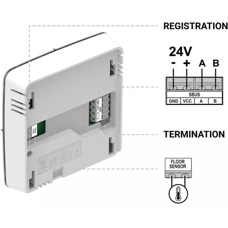 Przewodowy termostat pokojowy R-S1 Czarny Tech Sterowniki