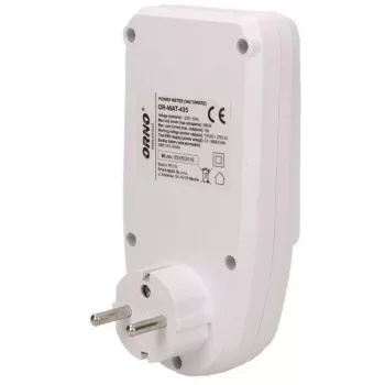 ORNO OR-WAT-435 Cyfrowy licznik energii z wyświetlaczem LCD, 230V, 16A, 3680W, wtyczka typu F