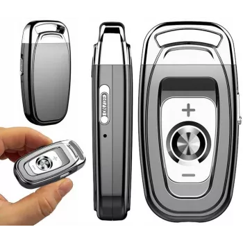 LUXURY-GOODS Ukryty Miniaturowy Dyktafon Głosowy Key Fob Brełok z Klipsem 16GB HD
