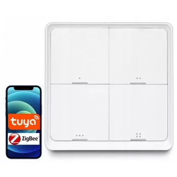 LUXURY-GOODS SC04 ZigBee TUYA Smart Scene Switch – 4 przyciski, 12 scen, biały