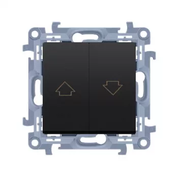 KONTAK-SIMON Kontakt Simon 10 Moduł Matt Black Przycisk Sterowania Rolletami Strzałki Zaciski Śrubowe 10A 250V