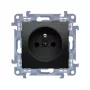 Gniazdo KONTAKT SIMON 10 Modułów Czarny Mat 1x Z/U z Zasłonkami i Szybkozłączkami 16A 250V