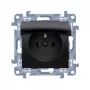 Gniazdo KONTAKT SIMON 10 1-modułowe, czarny mat, z klapką, IP44, zaciski sprężynowe, 16A 250V