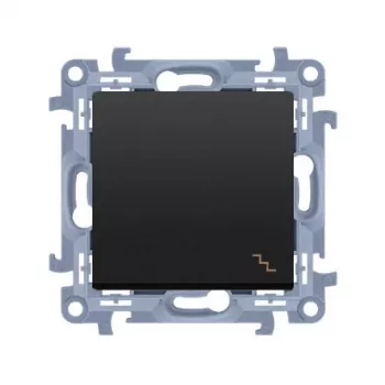 Mechanizm przełącznika uniwersalnego Kontakt Simon 10 1-modułowy matowa czerń 10AX 250V samozaciskowy