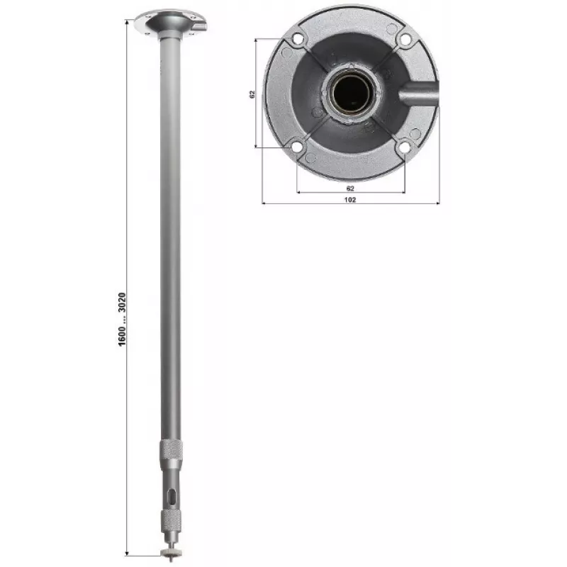 Uchwyt sufitowy teleskopowy DELTA do kamery BR-150X300