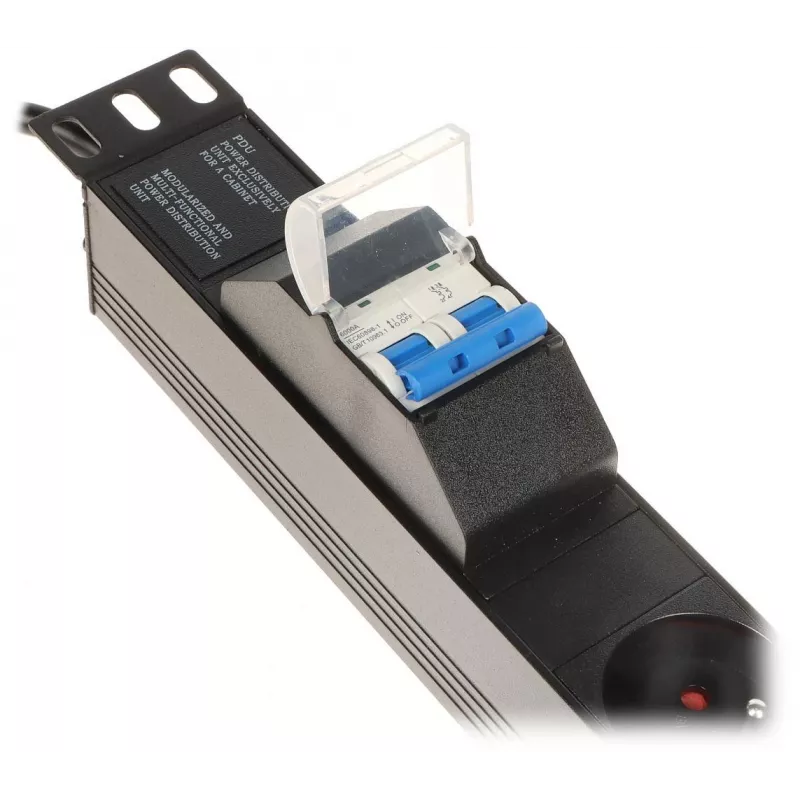 DELTA PD-6/R-2P Listwa zasilająca z ochroną przepięciową, 6 gniazd, kabel 2m, czarny