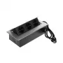 DELTA FPS-3S/CABLE Listwa zasilająca do mebli z 3 gniazdami, kabel 1,5 m, czarny