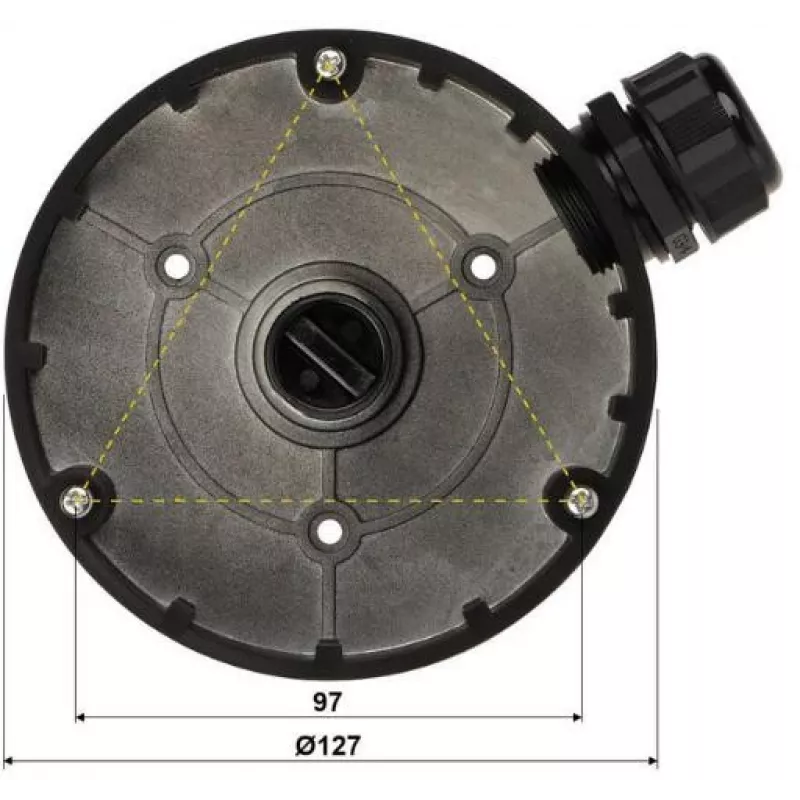 DELTA STG-1280ZJ-DM8(BLACK) Junction Box do kamer kopułkowych, czarny, stop aluminium