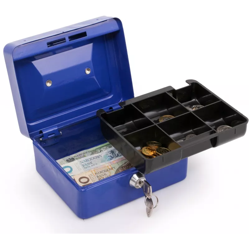 RED EAGLE BOX-150 Metalowa Kasetka na Pieniądze z Zamkiem Kluczowym, Czerwona
