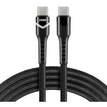 EVERACTIVE USB-C do USB-C Kabel 2m 240W RGB LED Czarny CBB-2PDRS