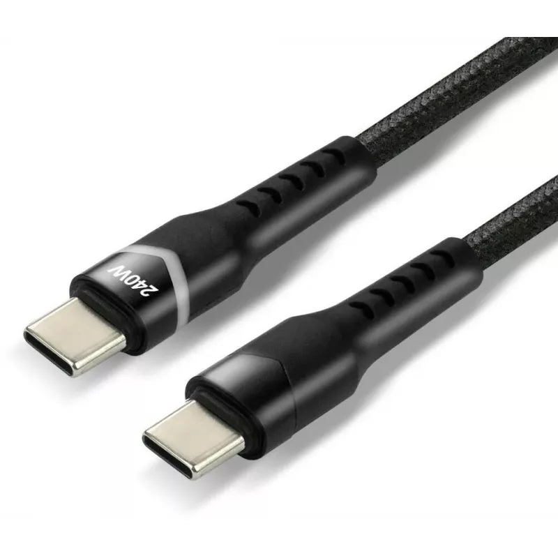 EVERACTIVE USB-C do USB-C Kabel 2m 240W RGB LED Czarny CBB-2PDRS