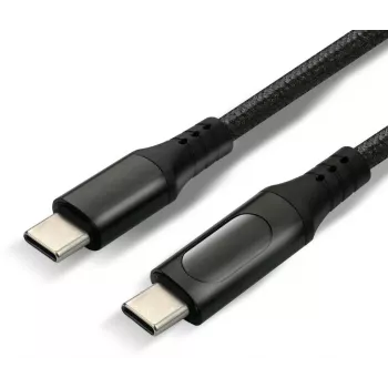 Przewód USB-C na USB-C z wyświetlaczem LCD mocy, 3m, 45W PD, czarny